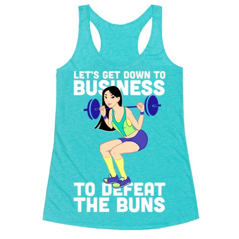 Let's Get Down to Business Parody Racerback Tank